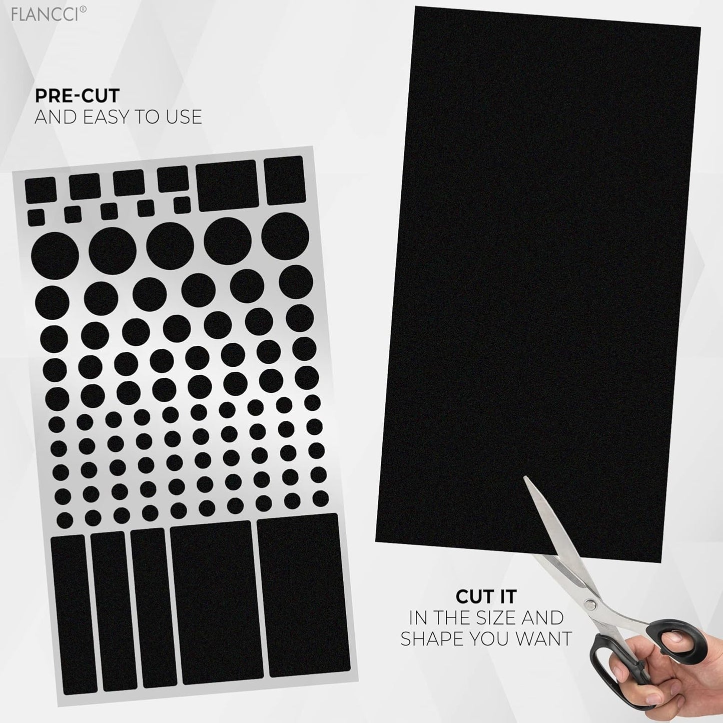 FLANCCI LED Light Blocking Stickers - Blackout LED Covers, Dim 50%80% of Lights, 2 Sheets (1 Cut Out + 1 Uncut)