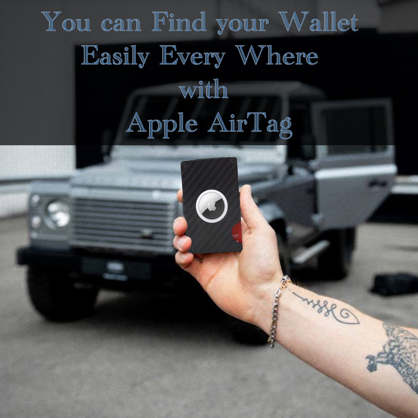 Airtag Wallet for Men Black with Money Clip - FLANCCI