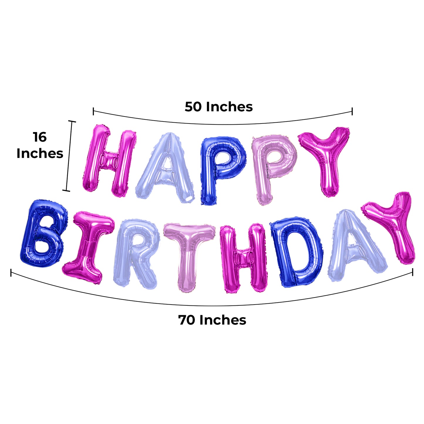 Happy Birthday Banner 3D Baloon (3D Purple) - FLANCCI