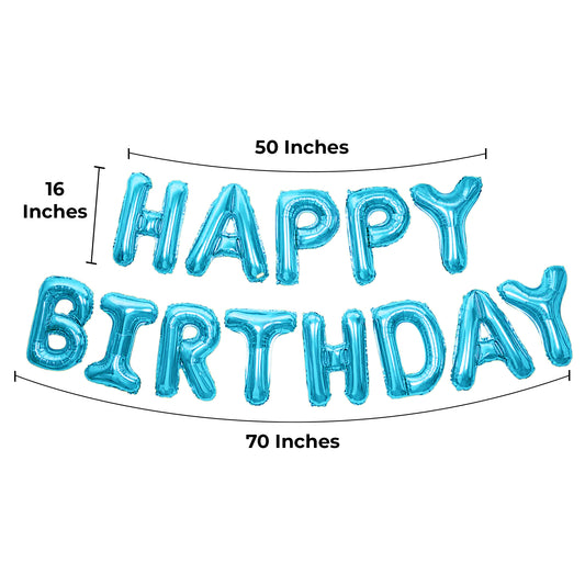 Happy Birthday Banner 3D Balloon (3D Blue) - FLANCCI