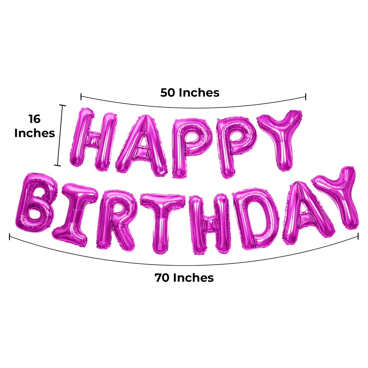 Happy Birthday Banner 3D Baloon (3D Pink) - FLANCCI