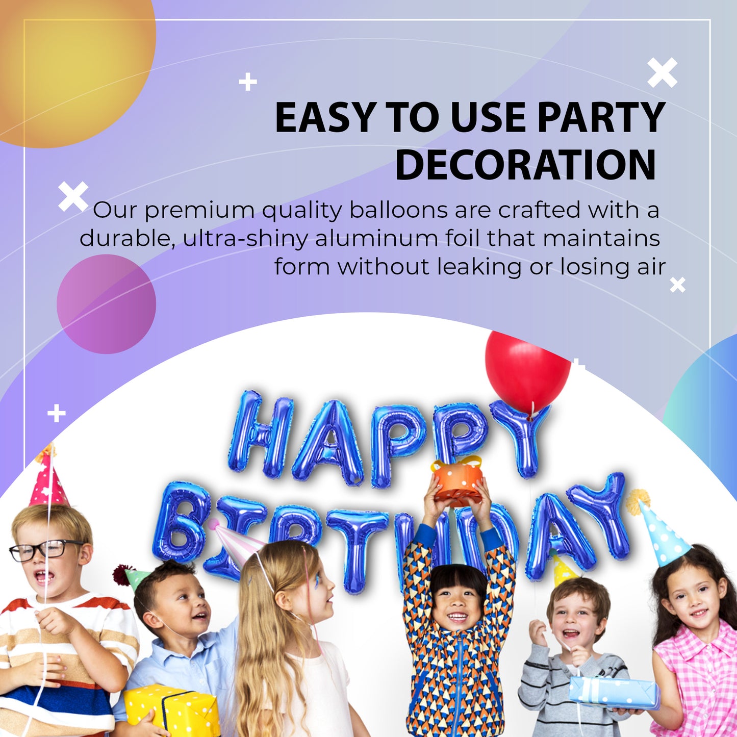 Happy Birthday Banner 3D Baloon (3D Navy) - FLANCCI