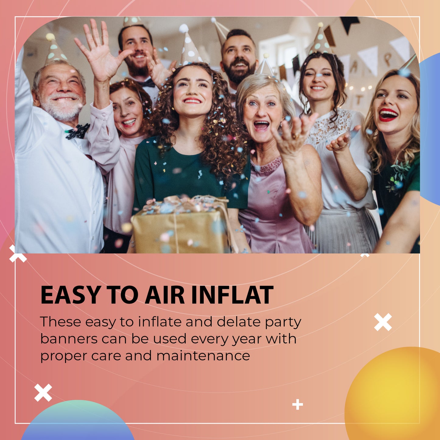 Happy Birthday Banner 3D Baloon (3D Purple) - FLANCCI