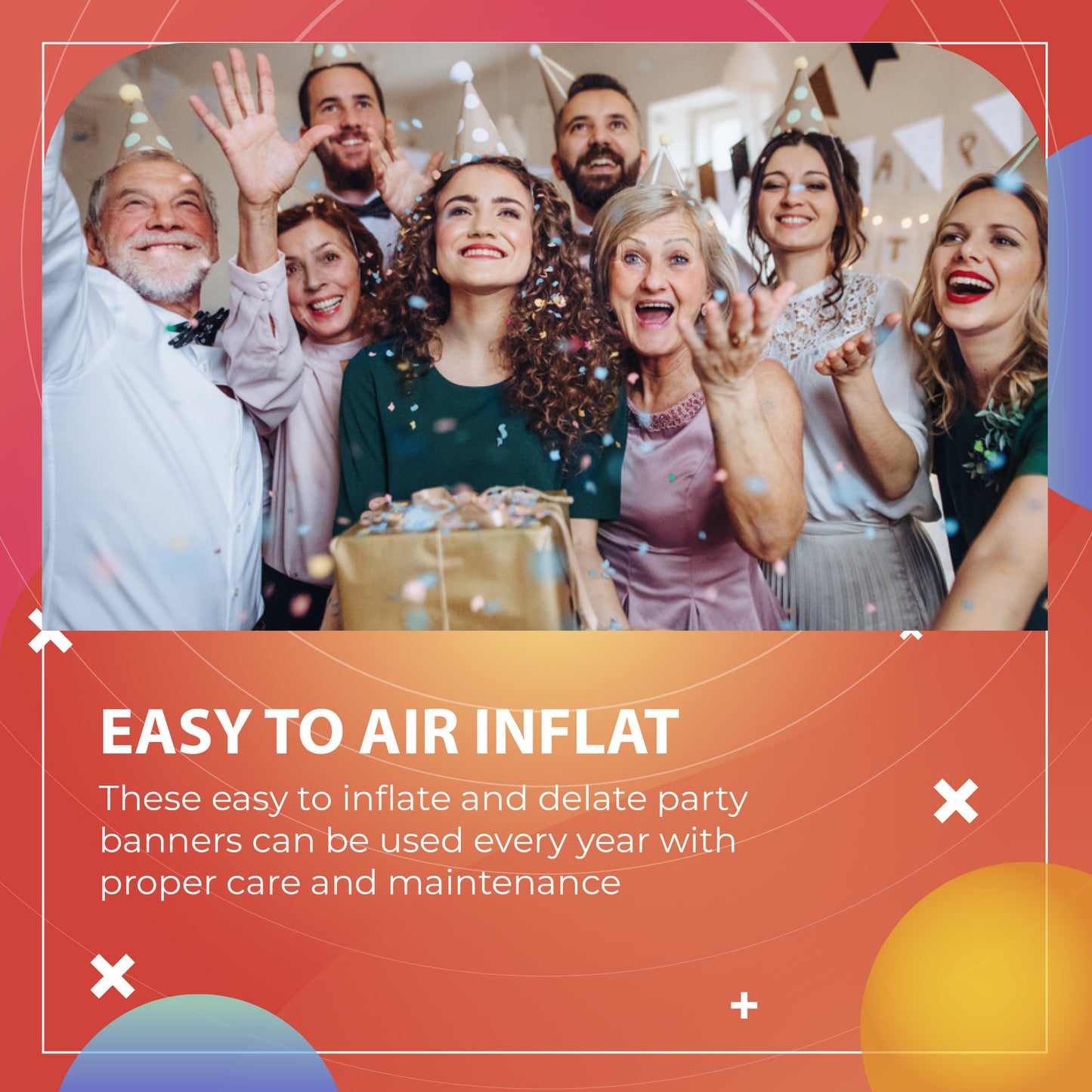 Happy Birthday Banner 3D Balloon (3D Silver) - FLANCCI