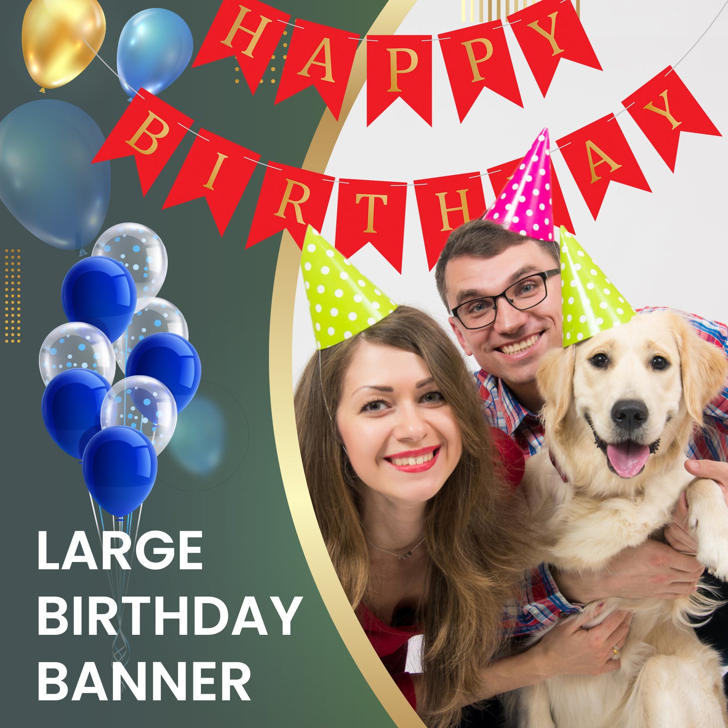 Happy Birthday Banner Backdrop Red - FLANCCI