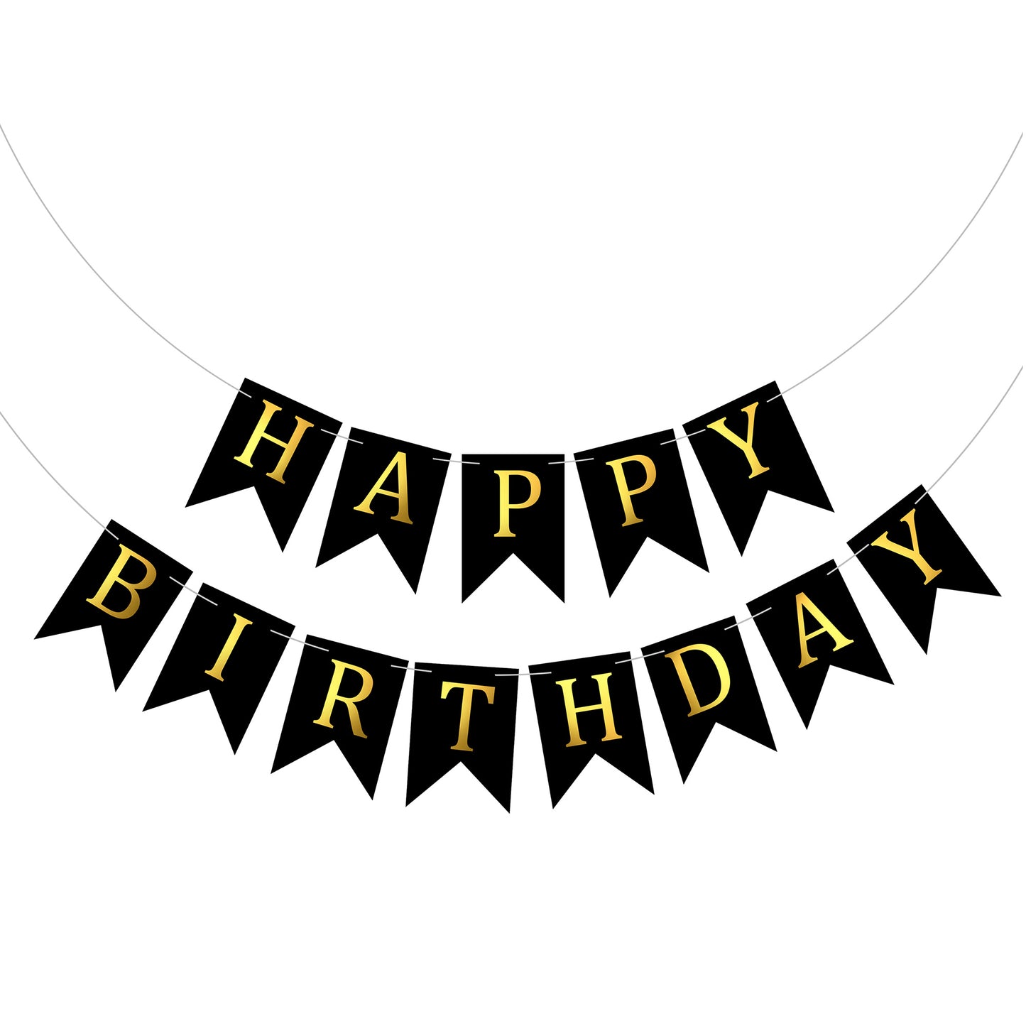 Happy Birthday Banner Backdrop Black - FLANCCI