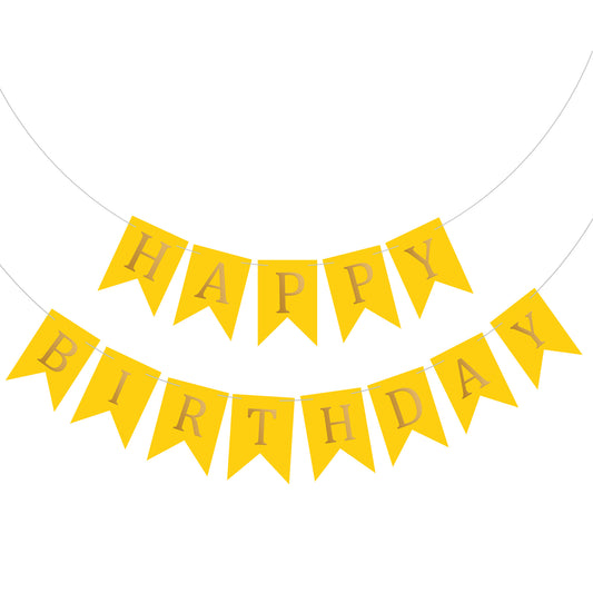 Happy Birthday Banner Backdrop Yellow - FLANCCI