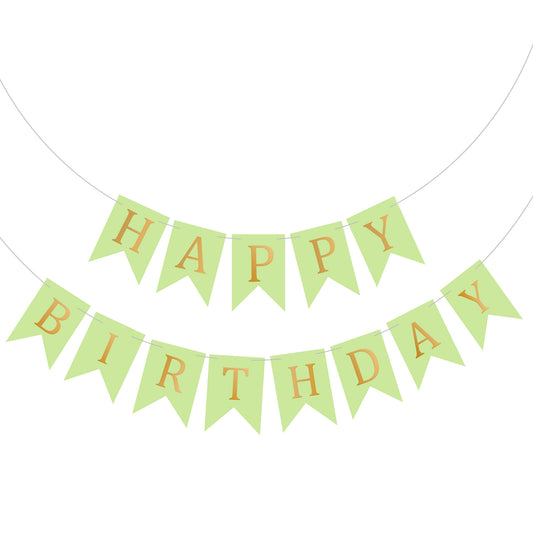 Happy Birthday Banner Backdrop Green - FLANCCI