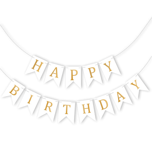 Happy Birthday Banner Backdrop White - FLANCCI