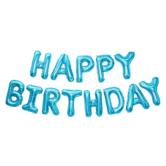 Happy Birthday Banner 3D Balloon (3D Blue) - FLANCCI