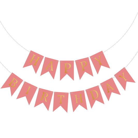 Happy Birthday Banner Backdrop Pink - FLANCCI