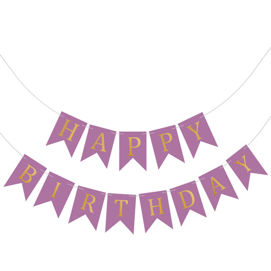 Happy Birthday Banner Backdrop Purple - FLANCCI