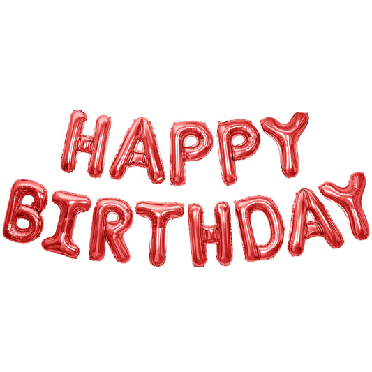 Happy Birthday Banner 3D Baloon (3D Red) - FLANCCI