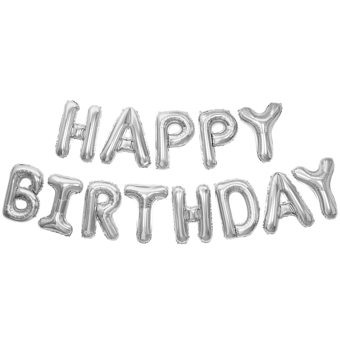 Happy Birthday Banner 3D Balloon (3D Silver) - FLANCCI