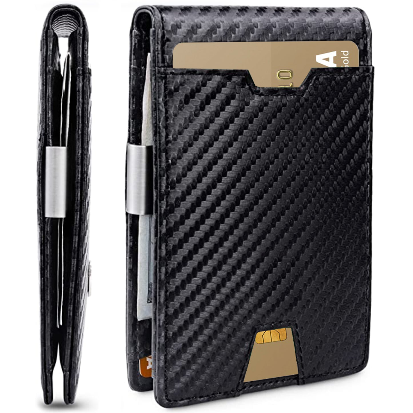 Mens Slim Wallet with Money Clip - FLANCCI