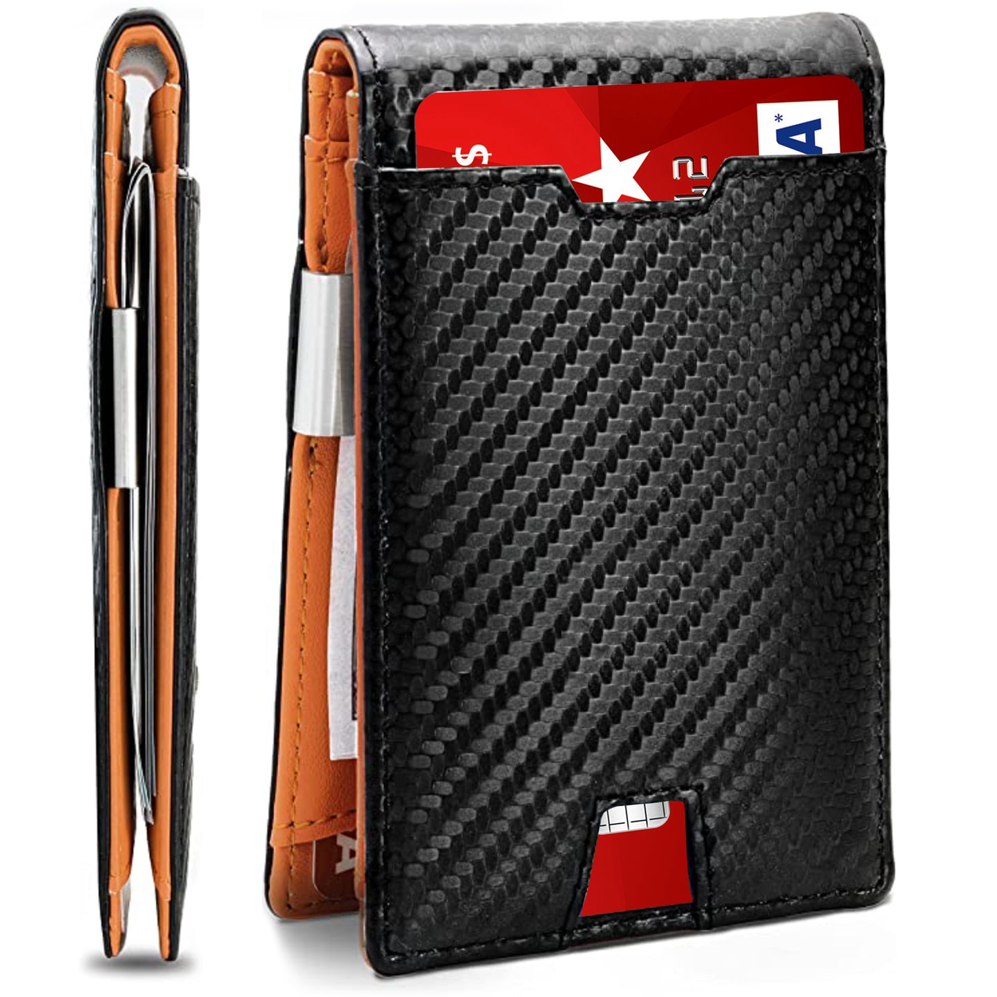 Mens Slim Wallet with Money Clip - FLANCCI