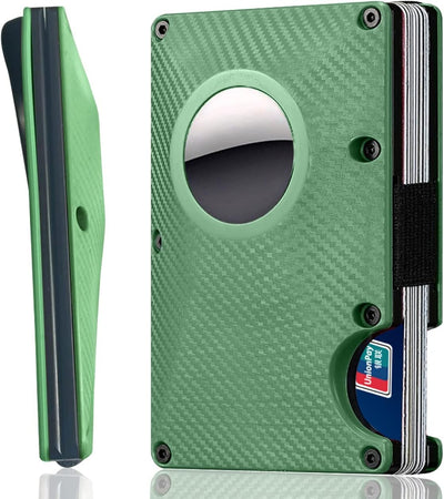 Airtag Wallet for Men Black with Money Clip