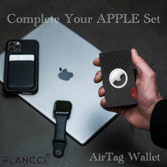 Airtag Wallet for Men Black with Money Clip - FLANCCI