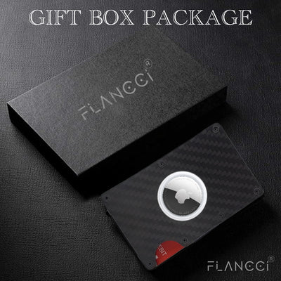 Airtag Wallet for Men Black with Money Clip - FLANCCI