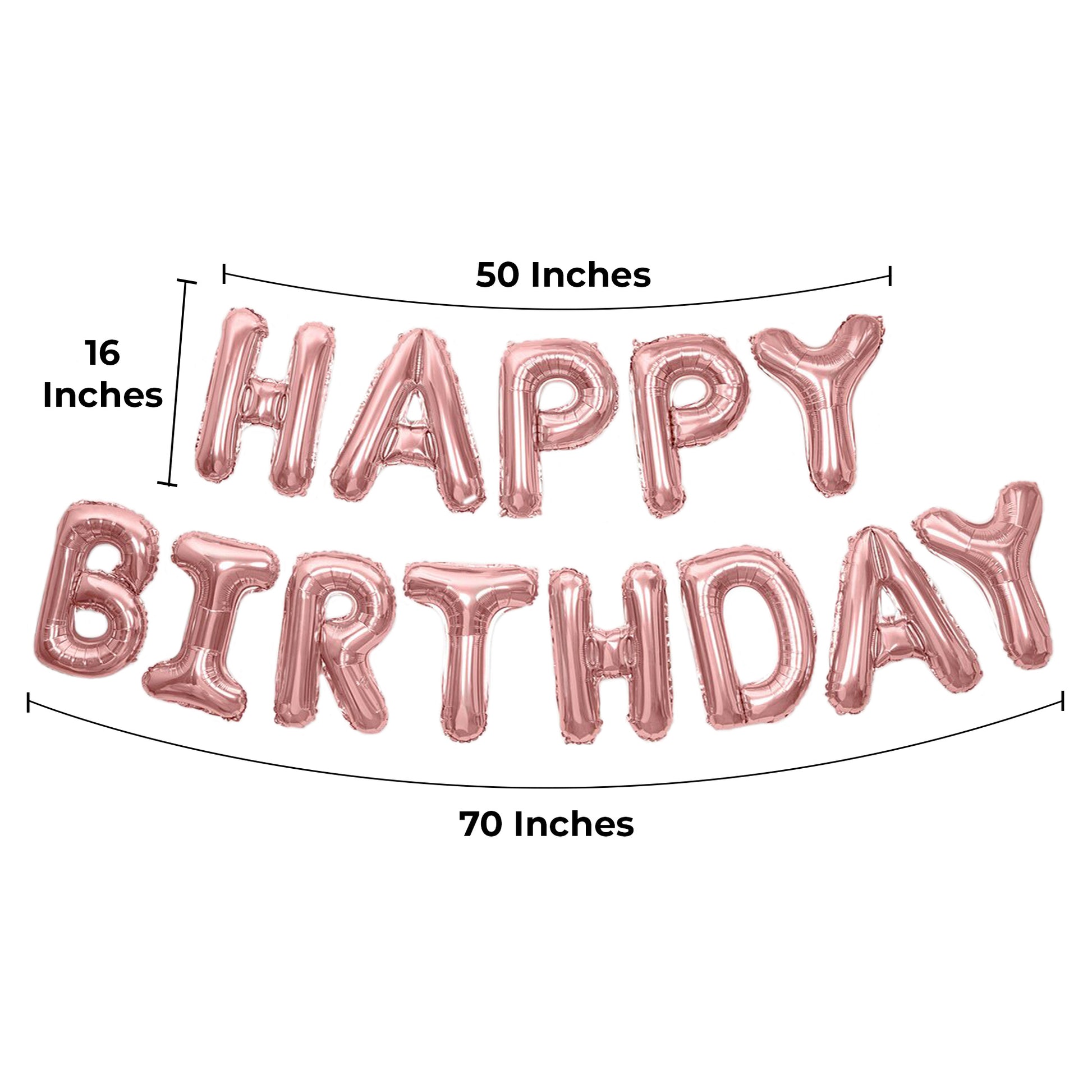 Happy Birthday Banner 3D Balloon (3D Bronze) - FLANCCI