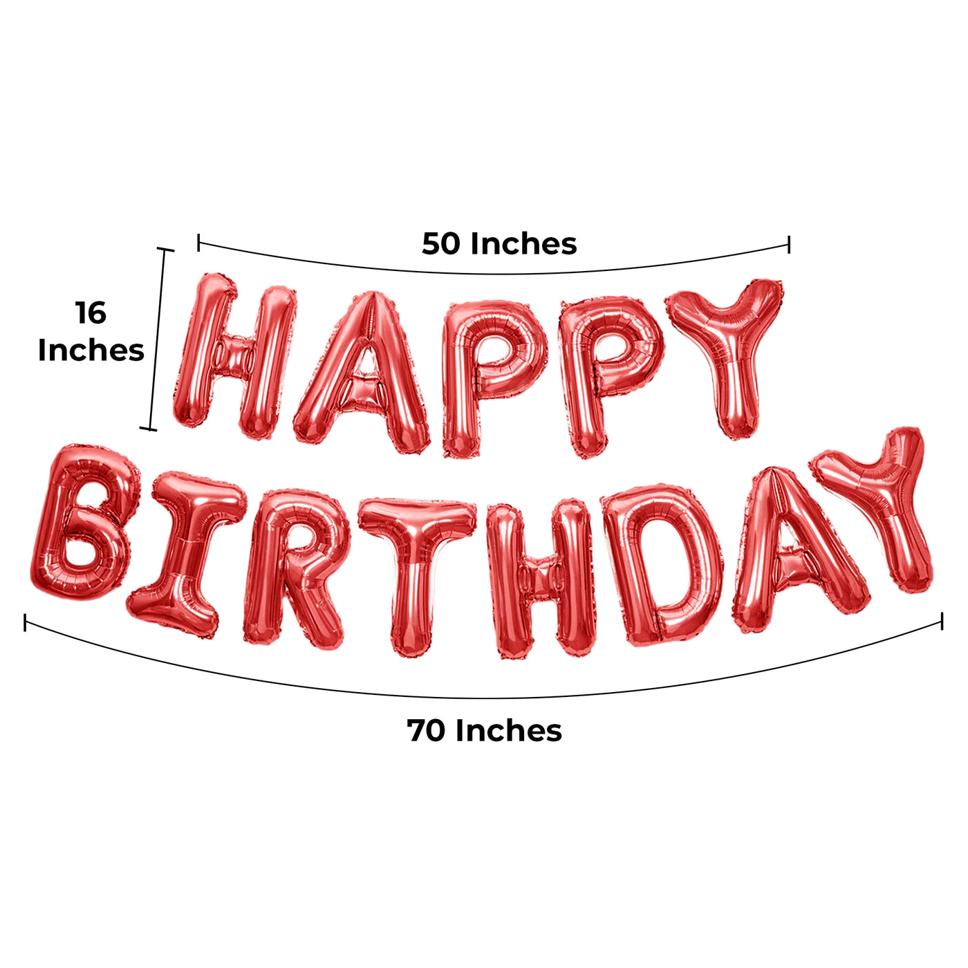 Happy Birthday Banner 3D Baloon (3D Red) - FLANCCI