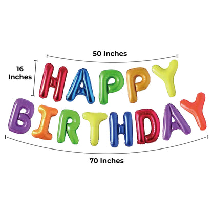 Happy Birthday Banner 3D Balloon (3D Rainbow) - FLANCCI
