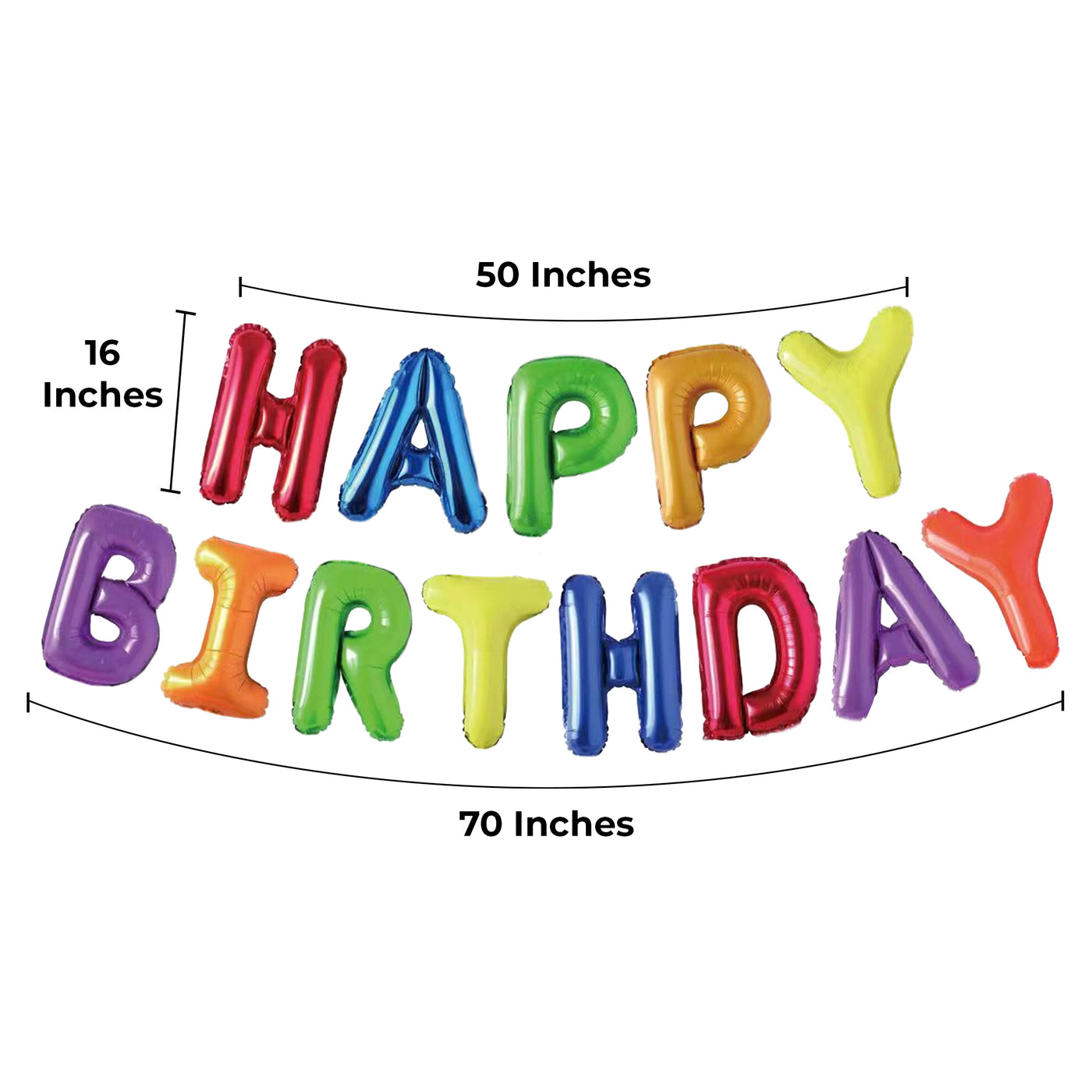 Happy Birthday Banner 3D Balloon (3D Rainbow) - FLANCCI