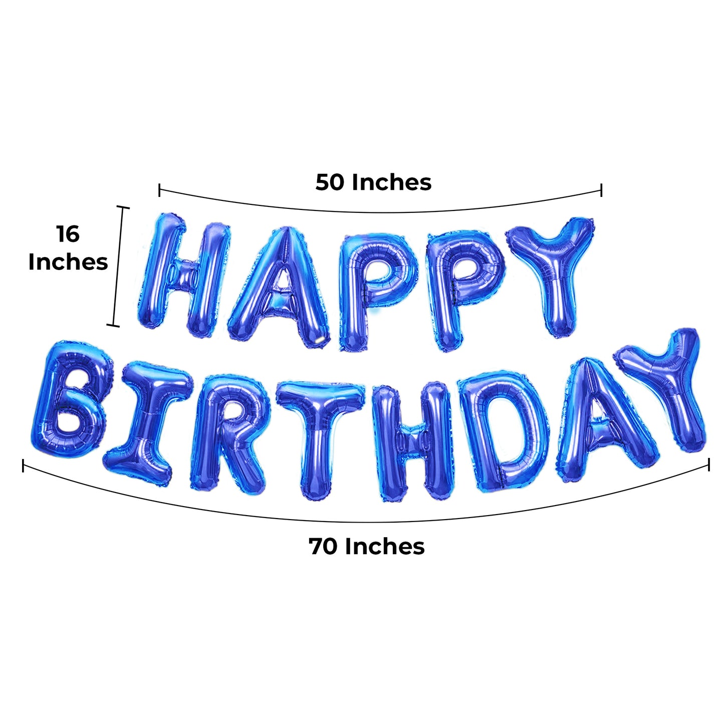 Happy Birthday Banner 3D Baloon (3D Navy) - FLANCCI
