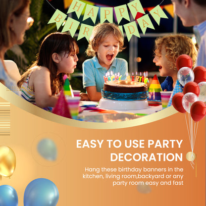 Happy Birthday Banner Backdrop Green - FLANCCI