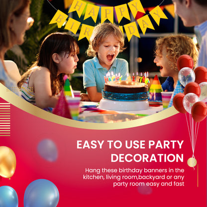 Happy Birthday Banner Backdrop Yellow - FLANCCI