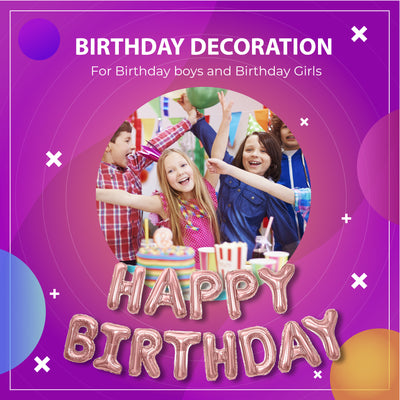 Happy Birthday Banner 3D Balloon (3D Bronze) - FLANCCI