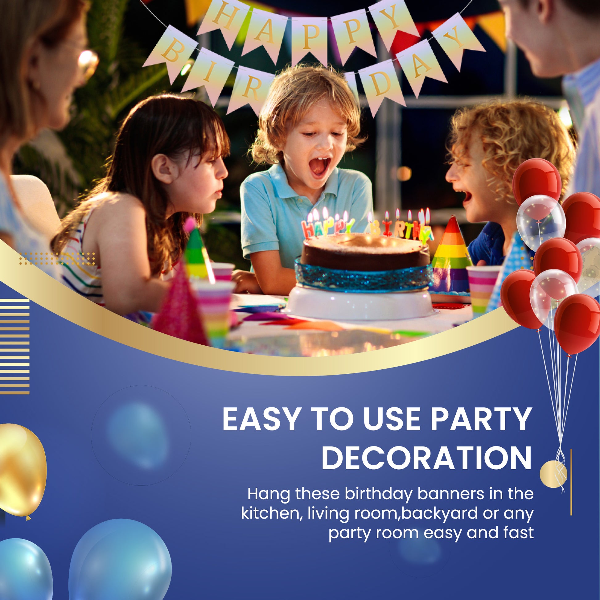 Happy Birthday Banner Backdrop Unicorn - FLANCCI