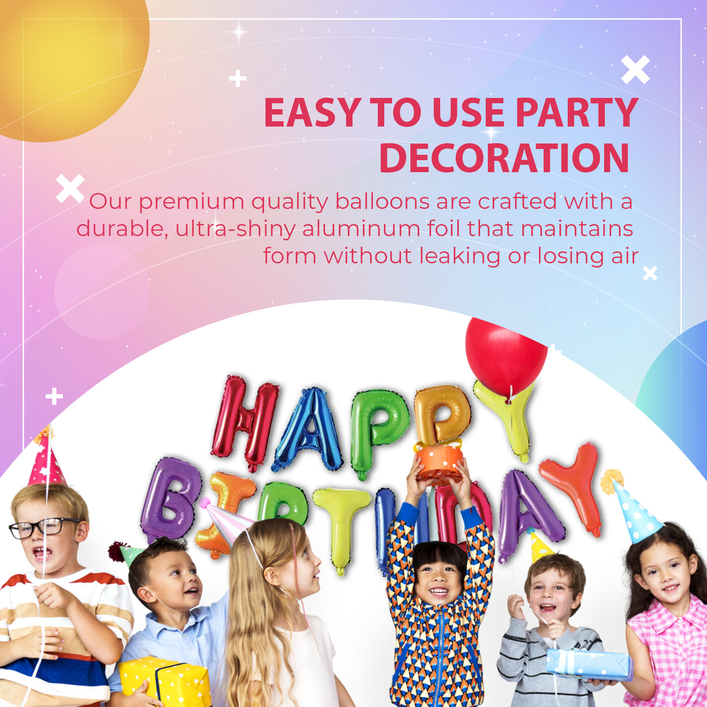 Happy Birthday Banner 3D Balloon (3D Rainbow) - FLANCCI