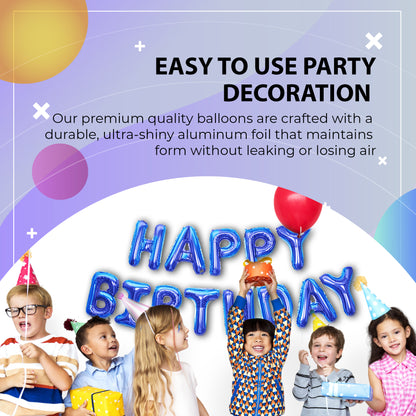 Happy Birthday Banner 3D Baloon (3D Navy) - FLANCCI