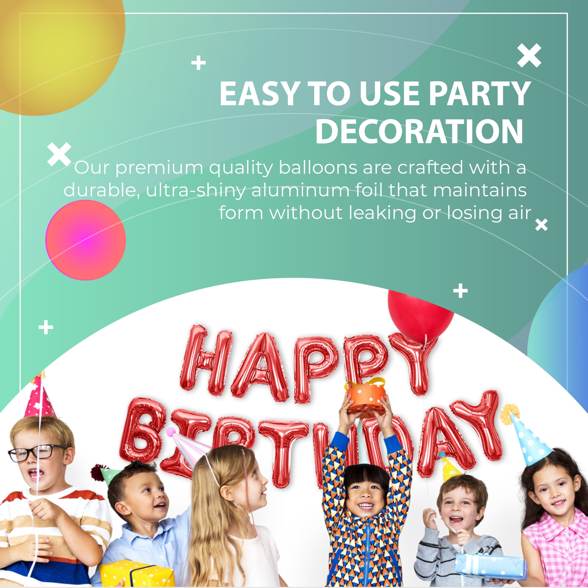 Happy Birthday Banner 3D Baloon (3D Red) - FLANCCI