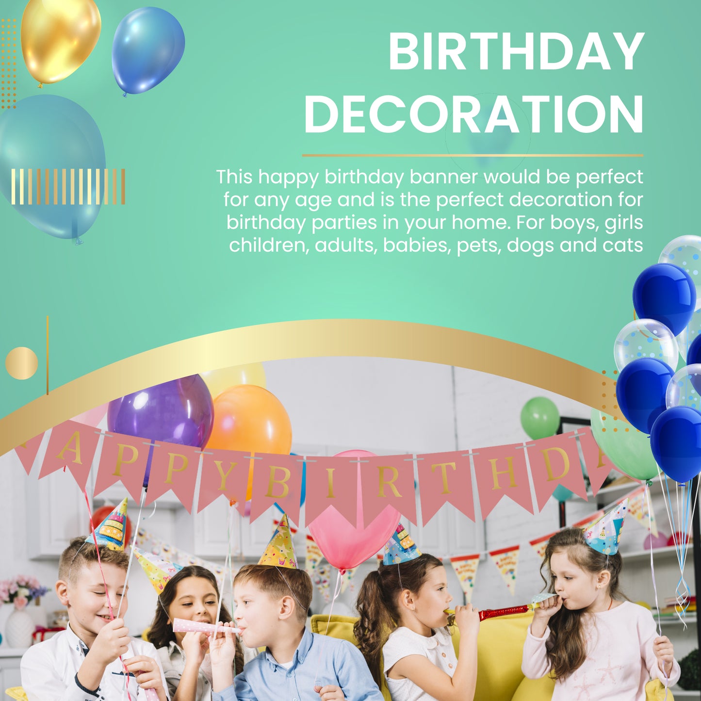 Happy Birthday Banner Backdrop Pink - FLANCCI