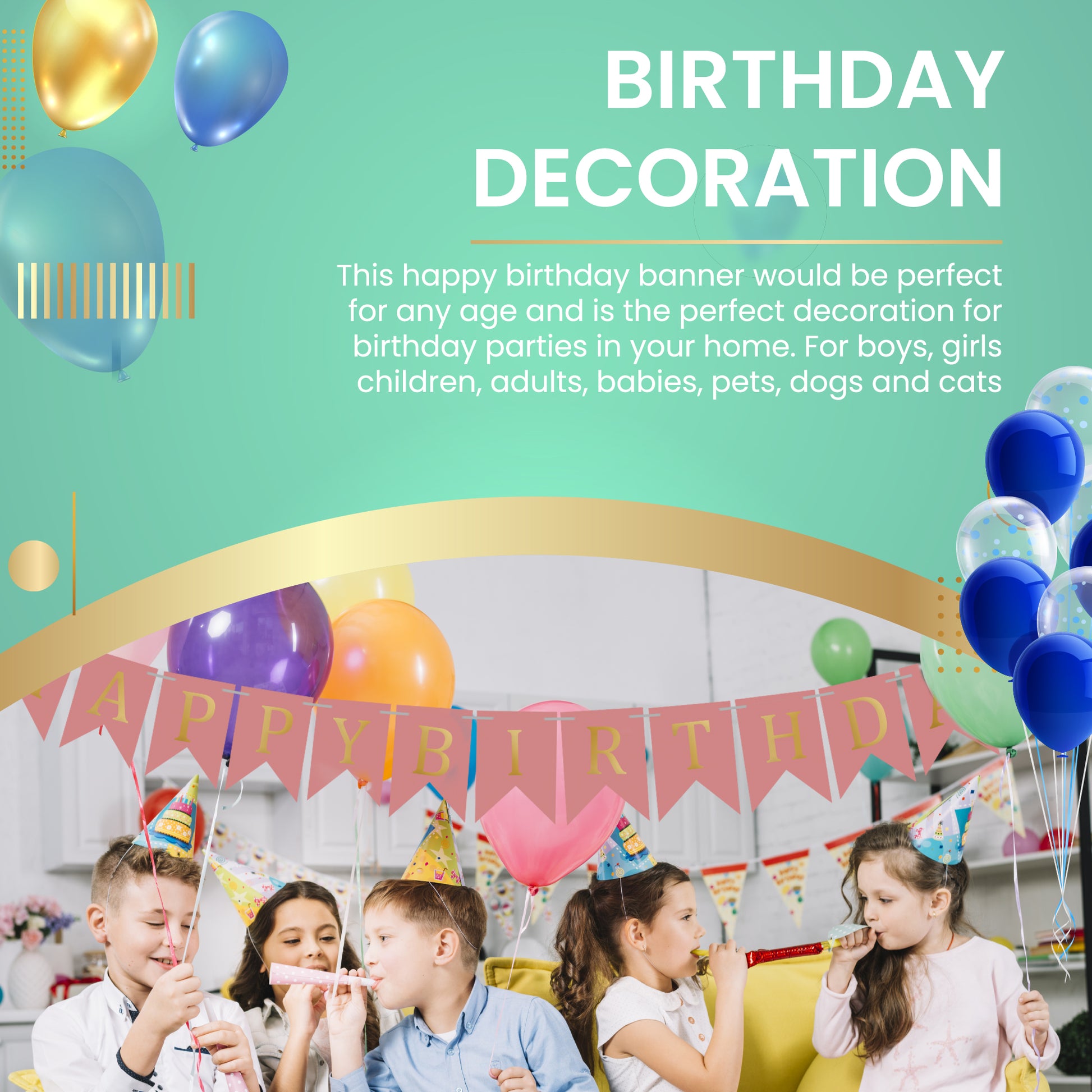 Happy Birthday Banner Backdrop Pink - FLANCCI