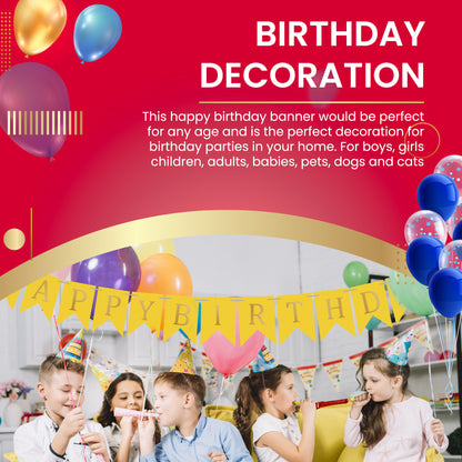 Happy Birthday Banner Backdrop Yellow - FLANCCI