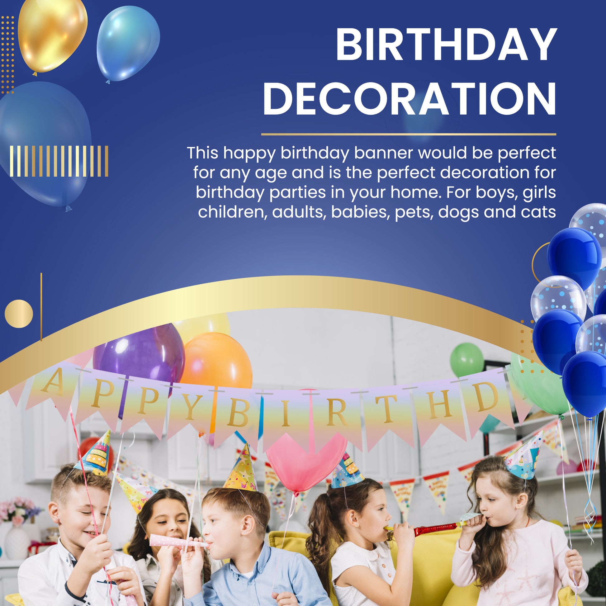 Happy Birthday Banner Backdrop Unicorn - FLANCCI