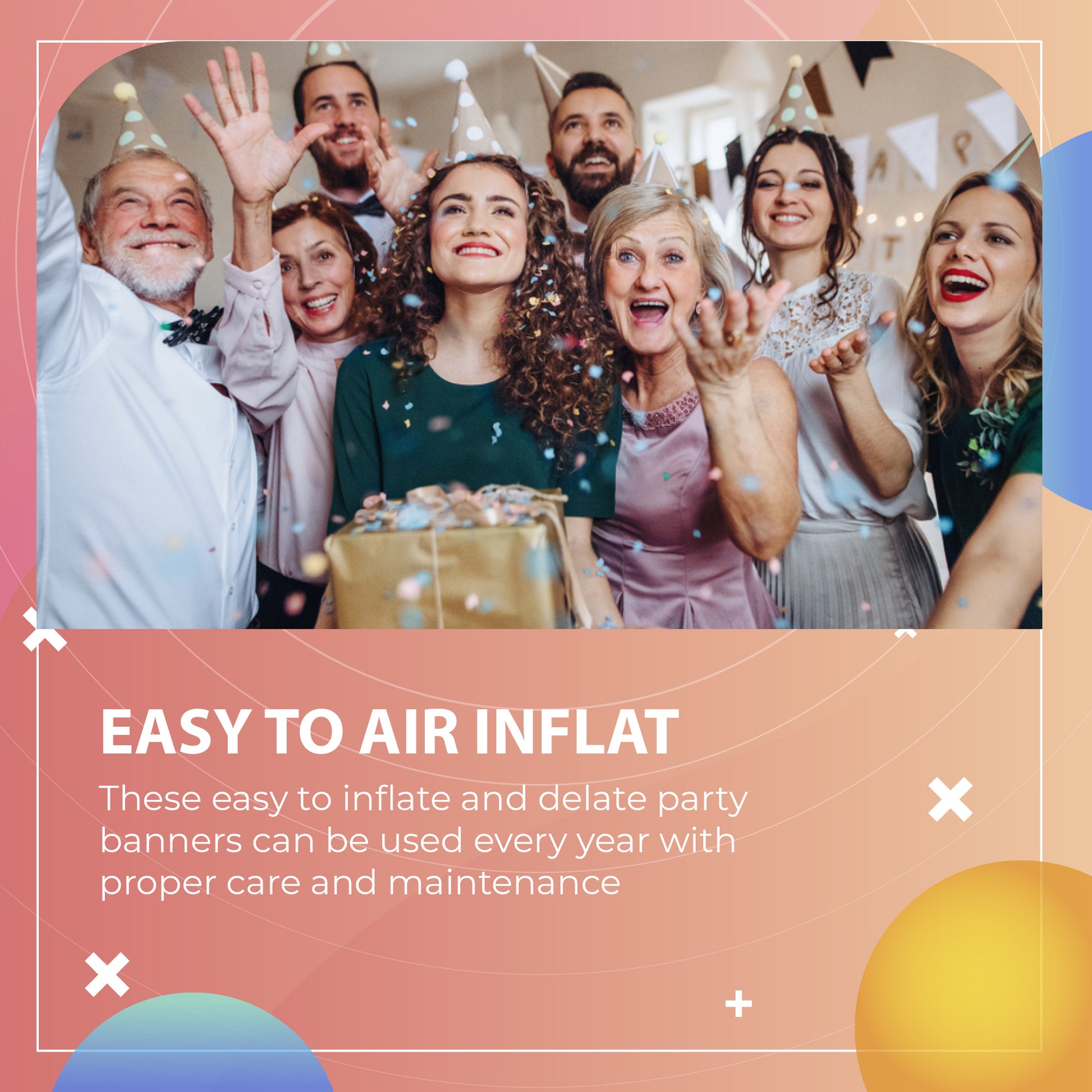 Happy Birthday Banner 3D Baloon (3D Black) - FLANCCI