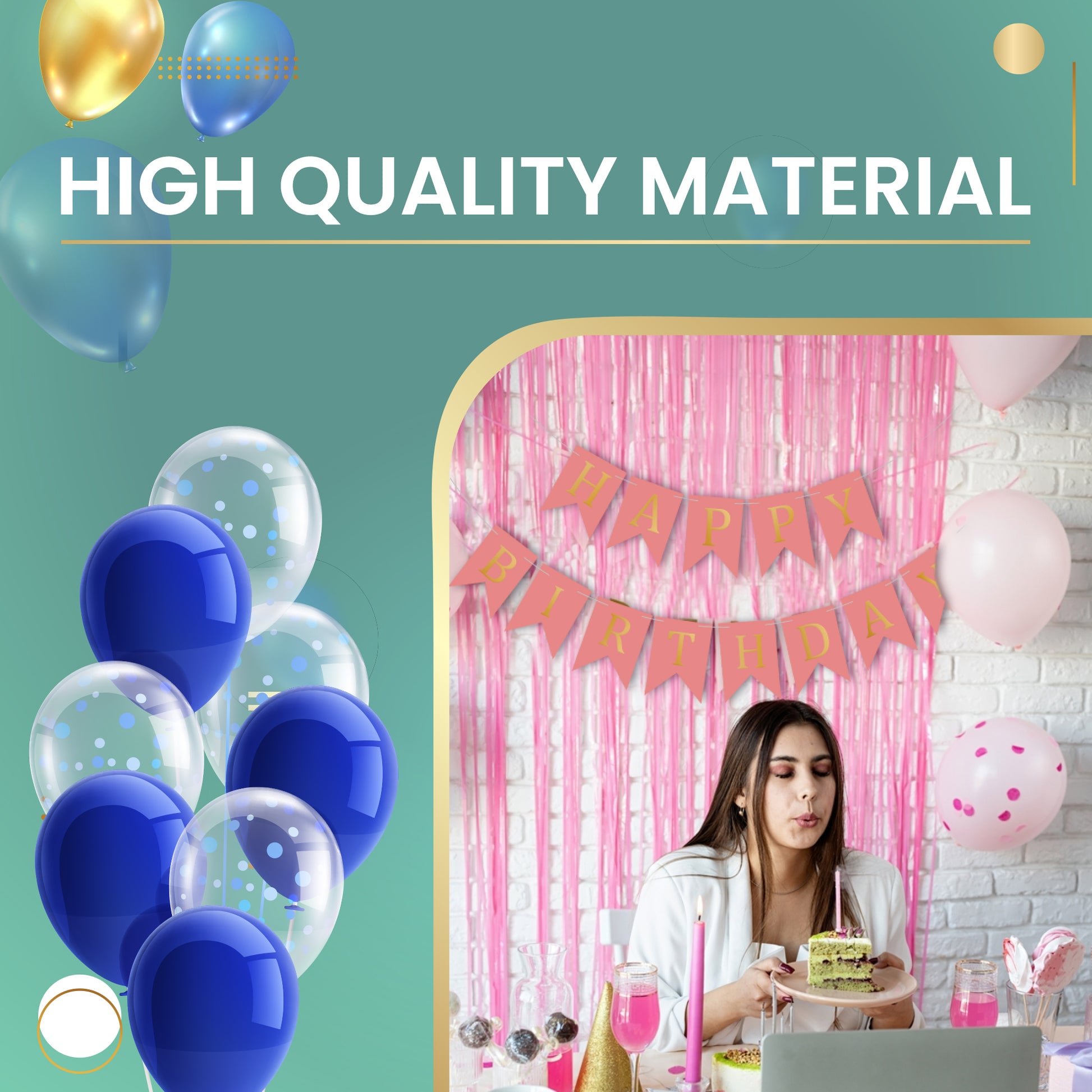 Happy Birthday Banner Backdrop Pink - FLANCCI