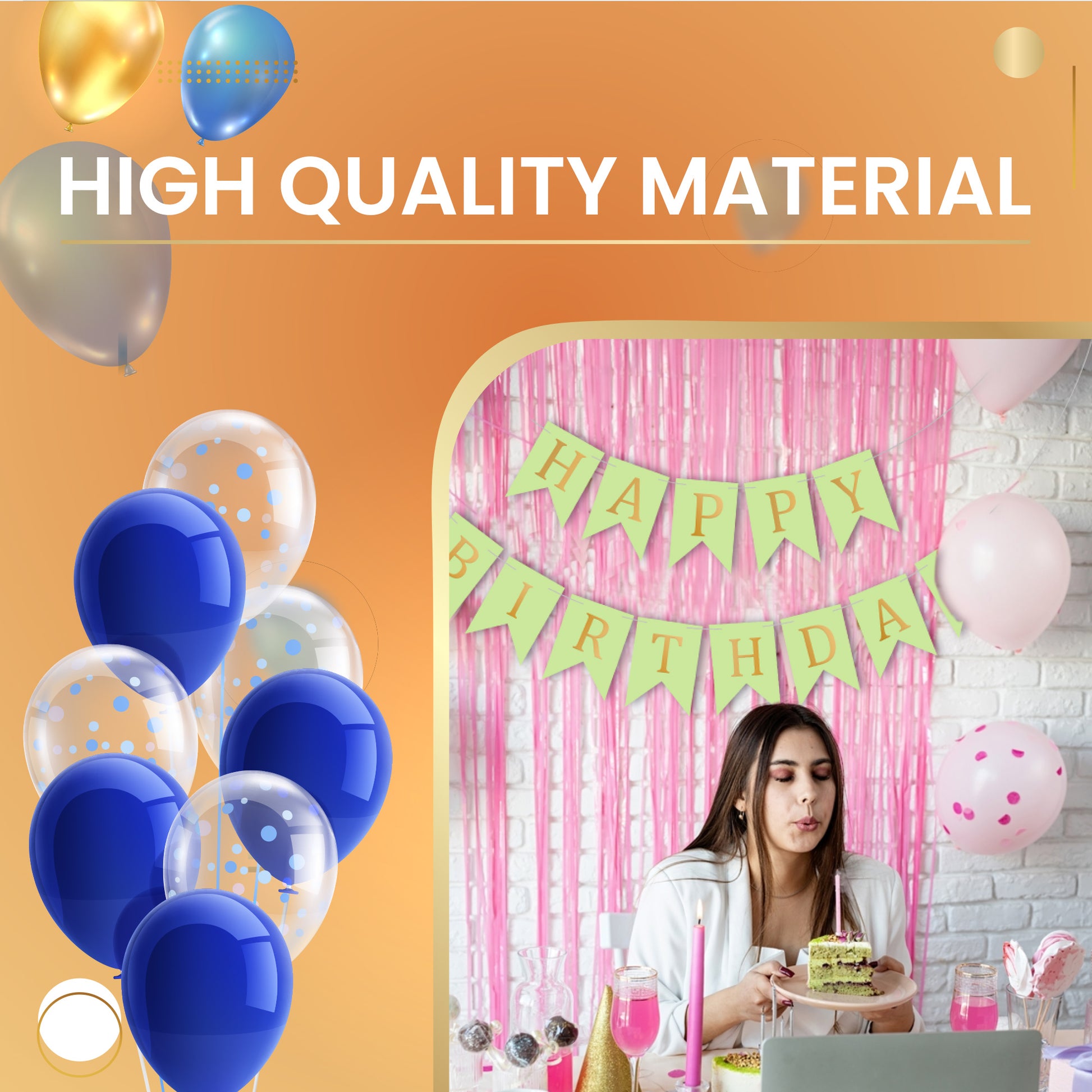 Happy Birthday Banner Backdrop Green - FLANCCI