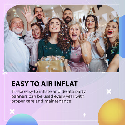 Happy Birthday Banner 3D Baloon (3D Pink) - FLANCCI