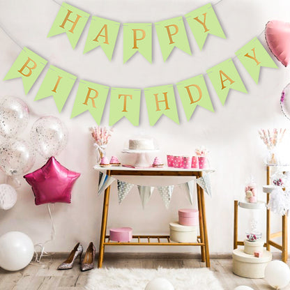 Happy Birthday Banner Backdrop Green - FLANCCI