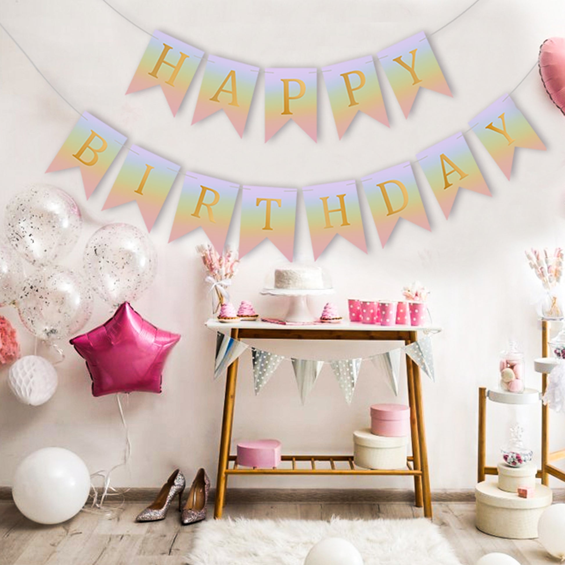Happy Birthday Banner Backdrop Unicorn - FLANCCI