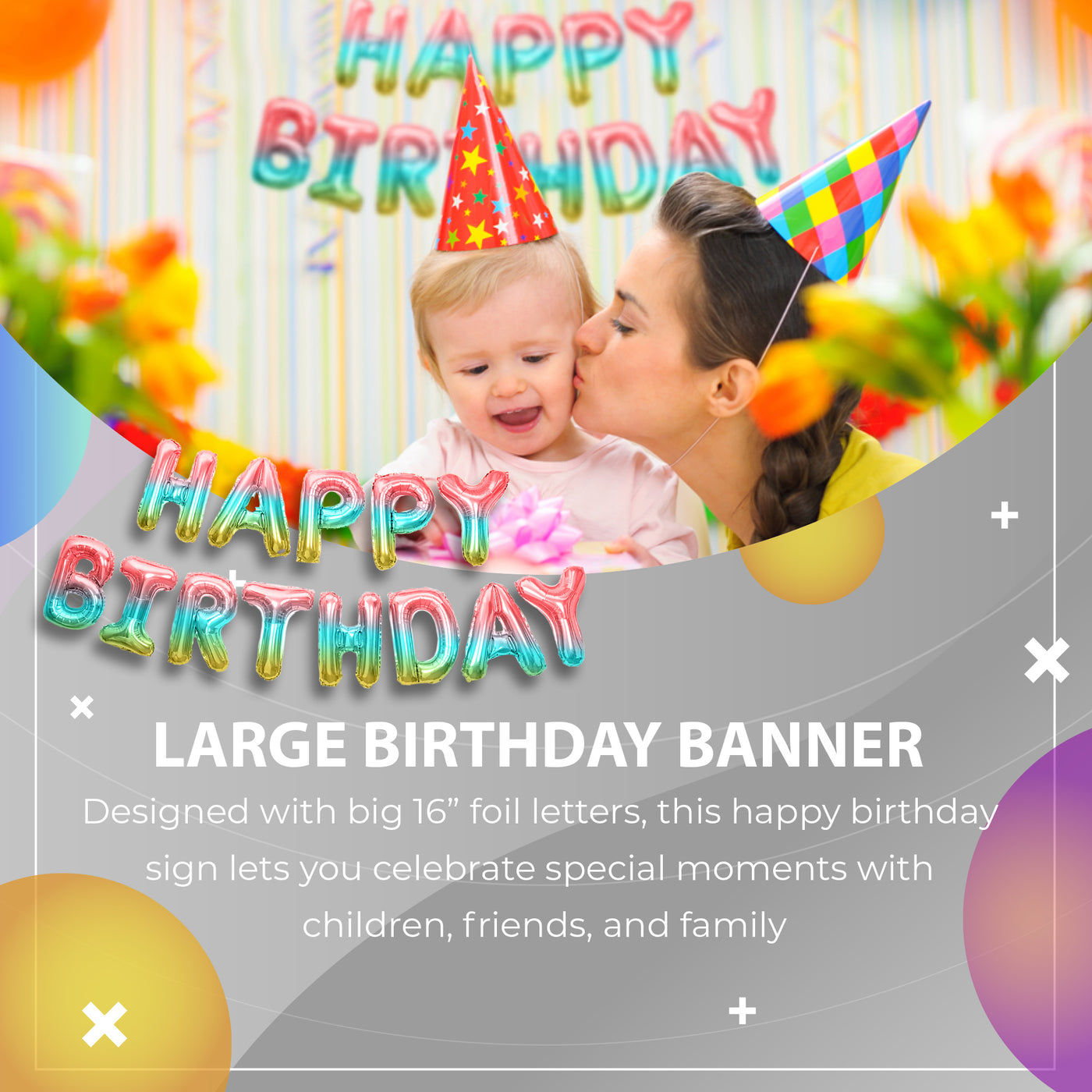 Happy Birthday Banner 3D Balloon (3D Unicorn) - FLANCCI