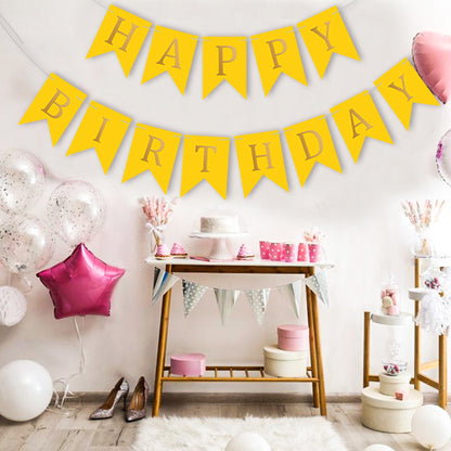 Happy Birthday Banner Backdrop Yellow - FLANCCI