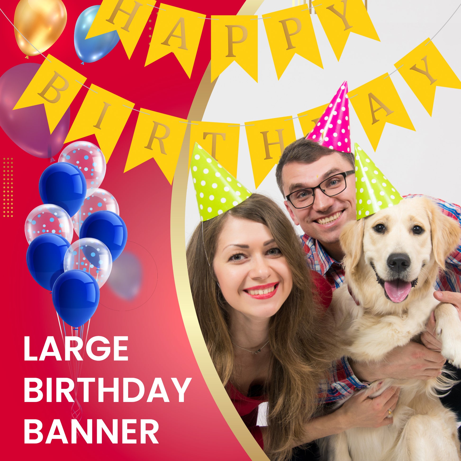 Happy Birthday Banner Backdrop Yellow - FLANCCI