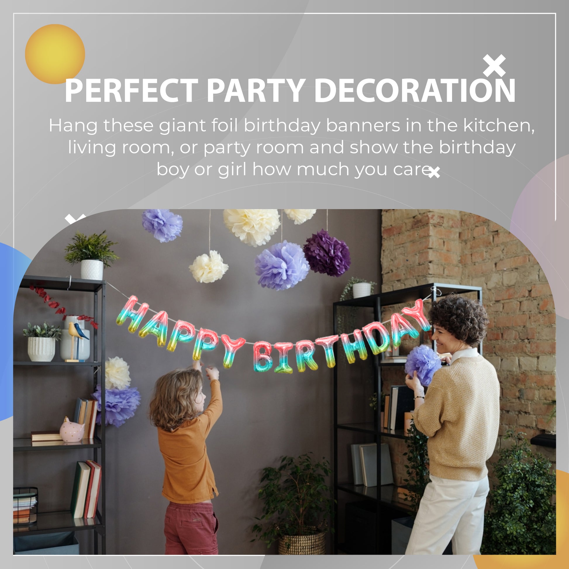 Happy Birthday Banner 3D Balloon (3D Unicorn) - FLANCCI