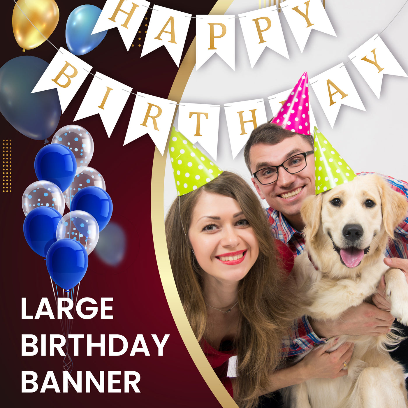 Happy Birthday Banner Backdrop White - FLANCCI